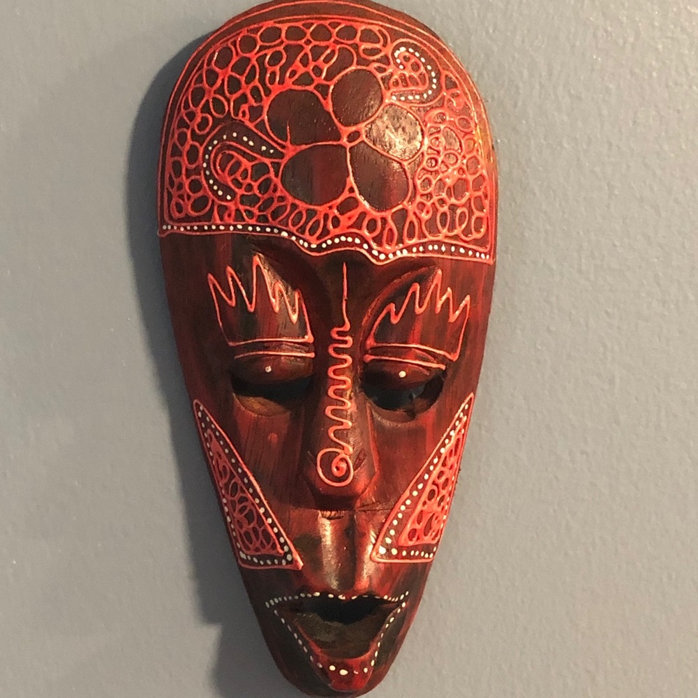 Red and Brown African Tribal Mask